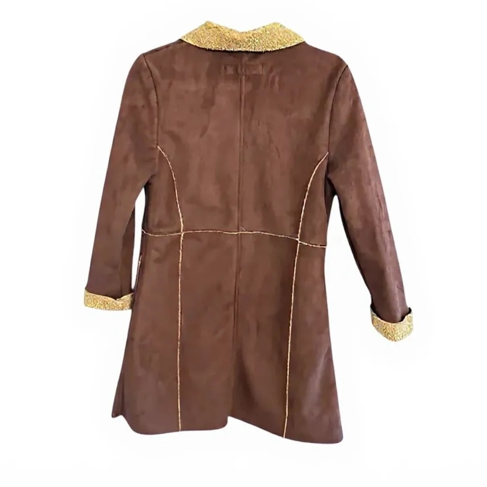 County Clothing Faux Suede and Shearling-Trimmed Trench Style Coat - Picture 3 of 6